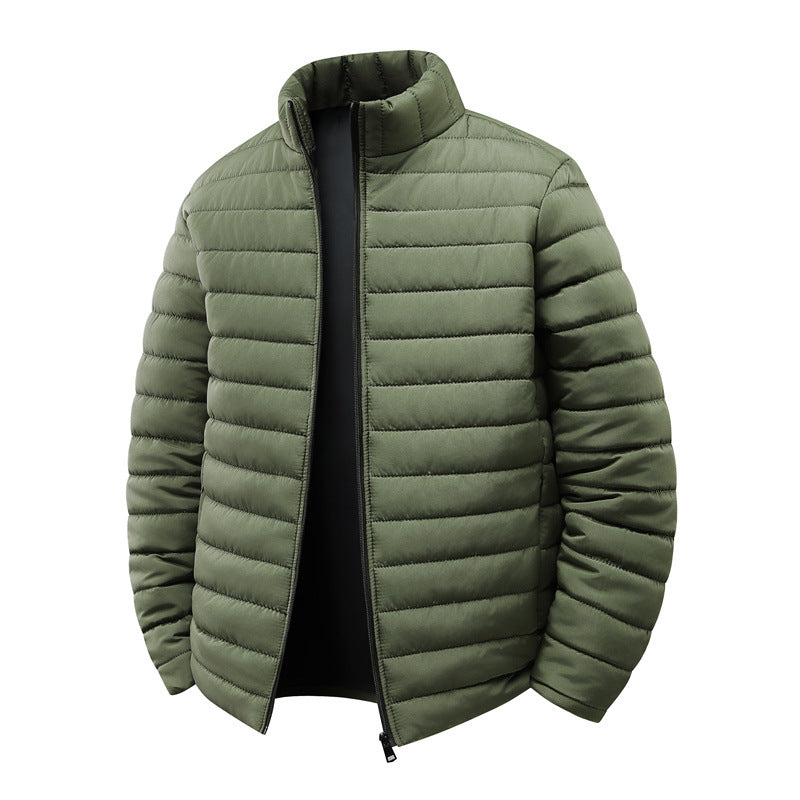 Unisex Winter Cotton-padded Coat With A Stand-up Collar Windproof And Extra-lined For Warmth