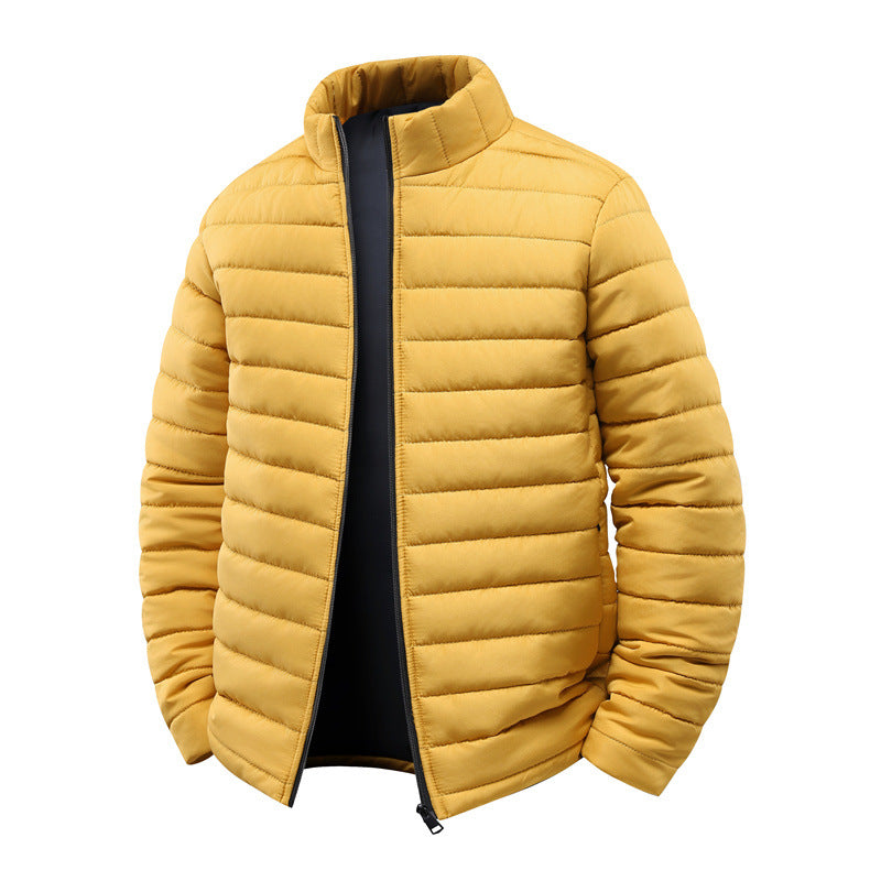 Unisex Winter Cotton-padded Coat With A Stand-up Collar Windproof And Extra-lined For Warmth